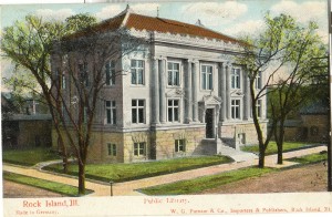 Colored Postcard of Library